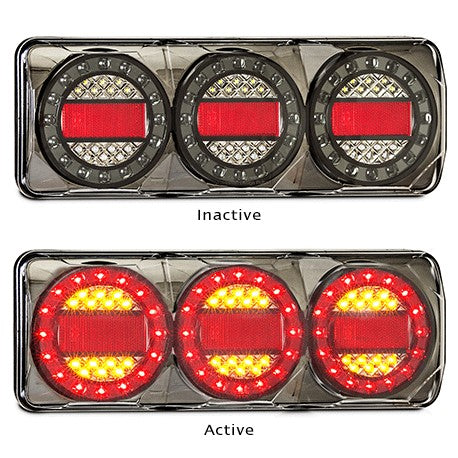 Pair LED Autolamps MaxiLampC3XR3M 12-24 Volt Stop / Tail / Indicator and Reflect