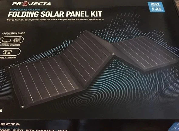 PROJECTA 80 Watt PORTABLE FOLDING SOLAR PANEL KIT 4WD CARAVAN SPM80K