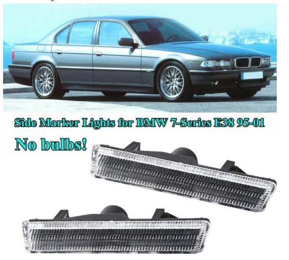 White side maker / indicators for BMW 7 Series E38 1995 - 2001 Pair