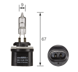48046BL Narva 12 Volt H27 Globe
