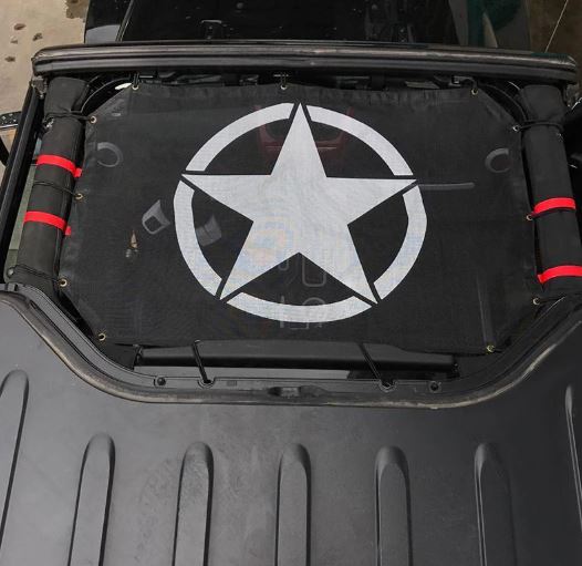 Black Sunshade Mesh Top Cover For 2007-2017 Jeep Wrangler JK JKU 2-4Door