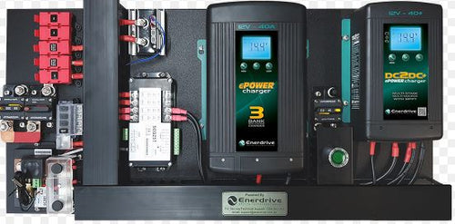 Enerdrive 40A AC and DC DIY Installation Kit with Simarine Battery Monitor (K-AGM-Board-D)