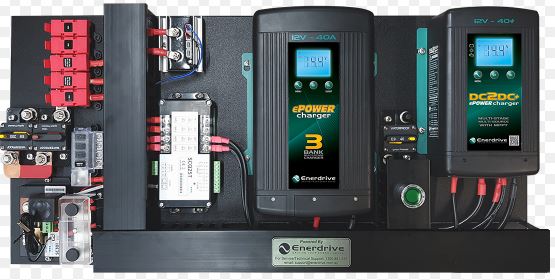 Enerdrive 40A AC and DC DIY Installation Kit, With Simarine Battery Monitor (K-AGM-Board-G)
