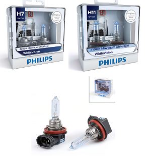 Philips H7 H11 White Vision H9 Blue Vision White Light For Holden VE Commodore