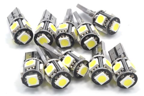 10 x T10 W5W 12V 5000K White Light Halogen Parker Rego Number Plate Bulb