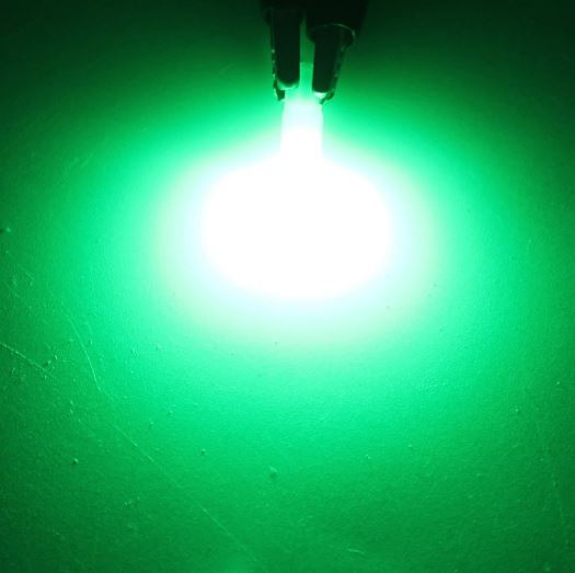 Green T5 LED Wedge Globe - Pair - Dash Instrument Cluster Light - 12 Volt